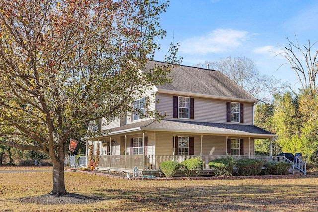 farmhouse inspired home with covered porch