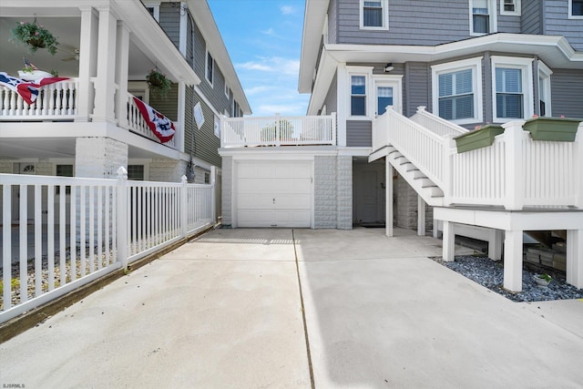 view of property exterior featuring a garage