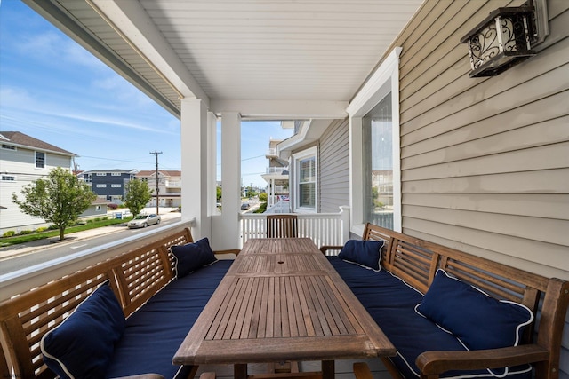 deck with covered porch