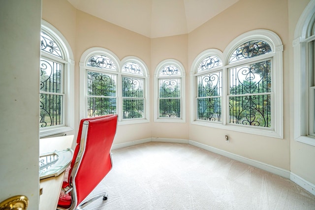 sunroom / solarium with vaulted ceiling and plenty of natural light