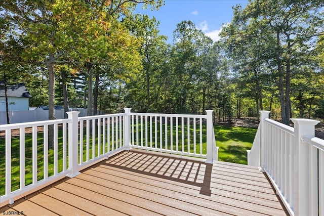 deck with a yard