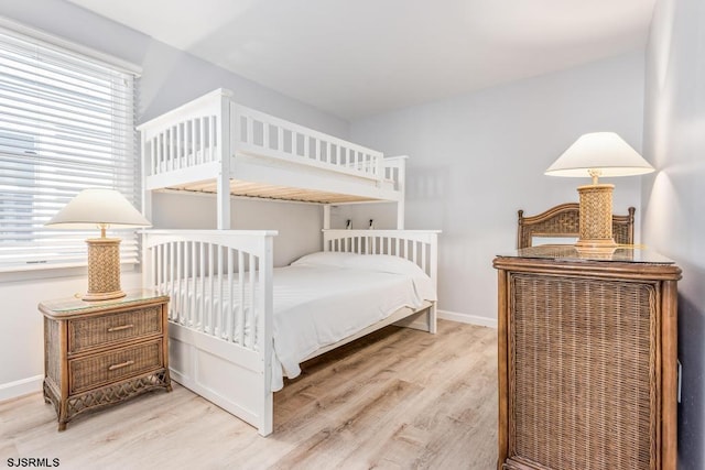 bedroom featuring light hardwood / wood-style flooring