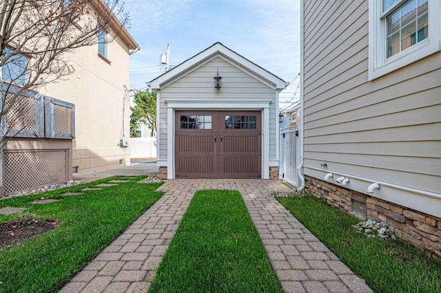 view of garage