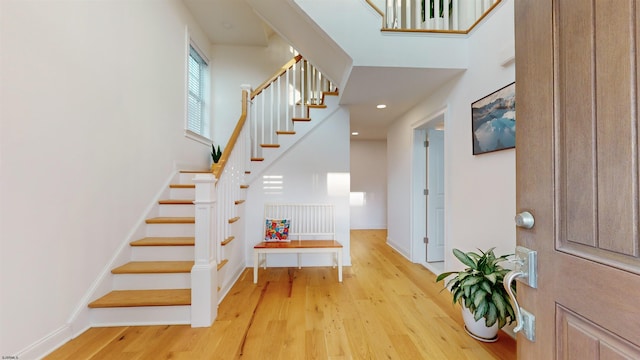 entrance foyer featuring hardwood / wood-style flooring