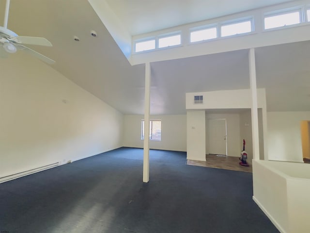 garage with ceiling fan