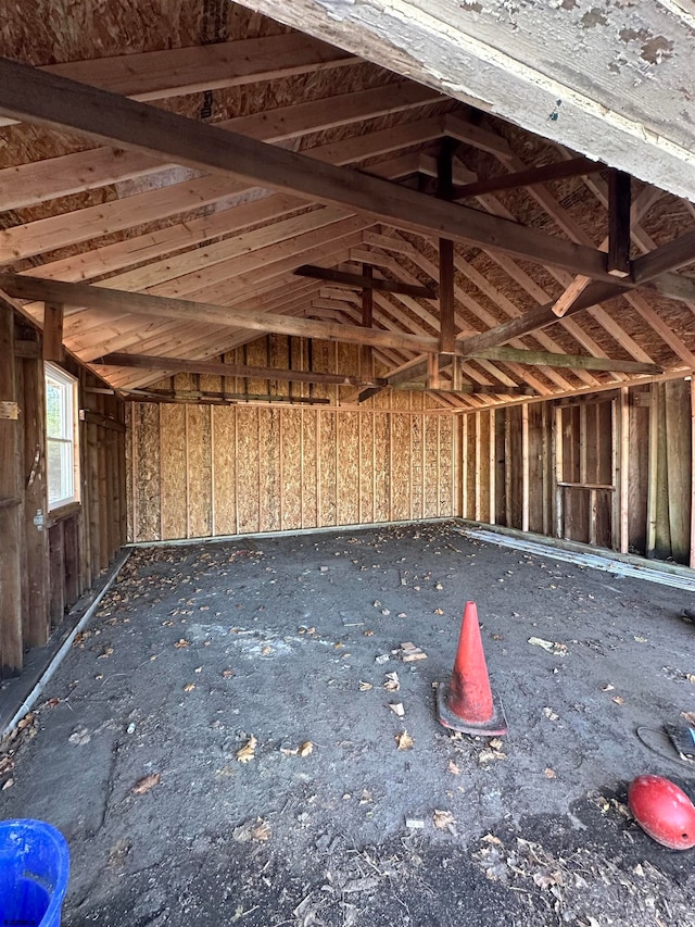 misc room featuring vaulted ceiling