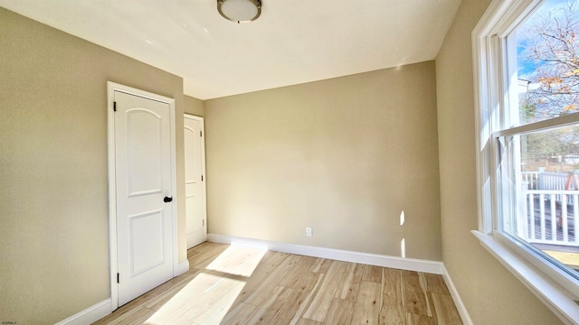 interior space with light hardwood / wood-style floors