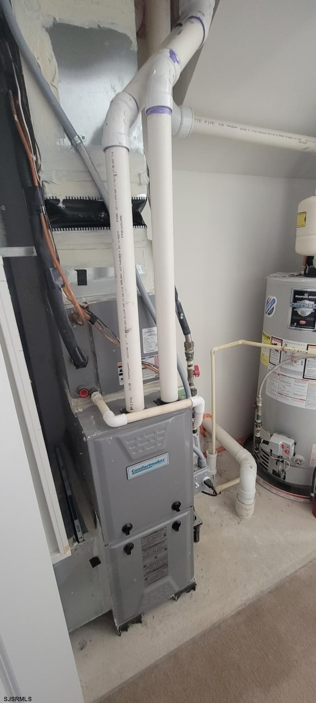 utilities featuring gas water heater