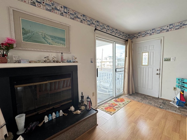 foyer featuring hardwood / wood-style flooring