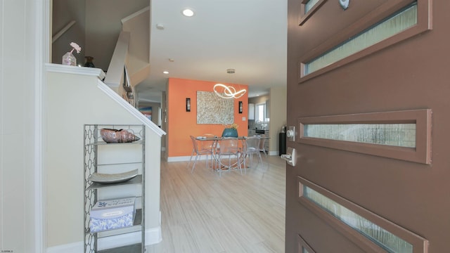 entryway featuring light wood-type flooring