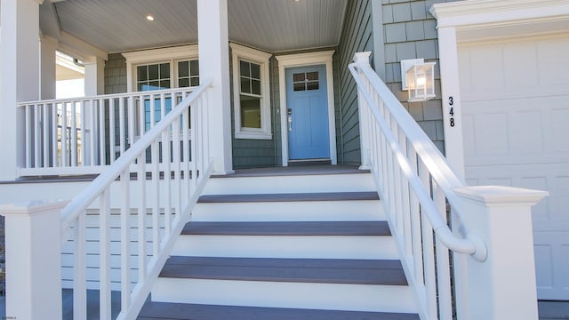 doorway to property with a porch