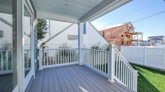 deck featuring covered porch