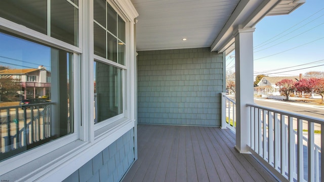 balcony featuring a porch