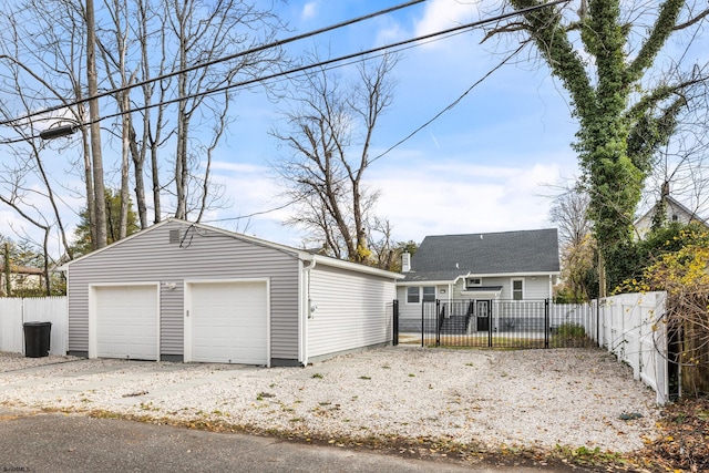 view of garage