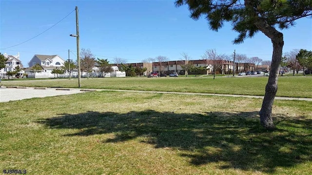 view of community featuring a lawn