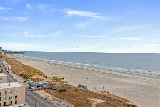 property view of water featuring a view of the beach