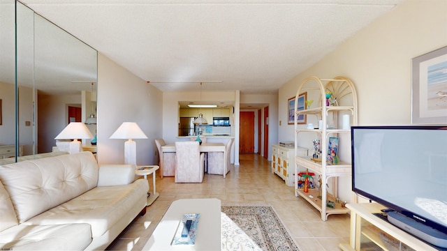 view of tiled living room