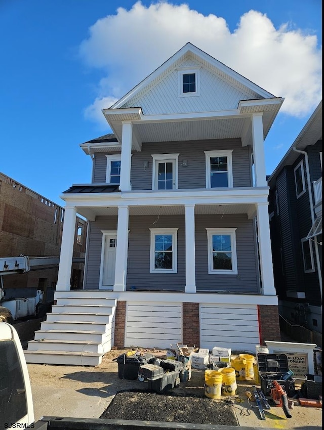 view of front of home with covered porch