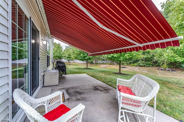 view of patio featuring area for grilling