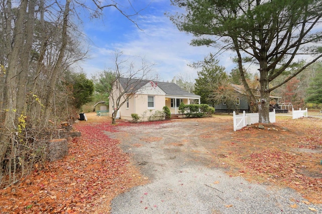 view of single story home