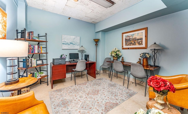 office featuring light tile patterned floors