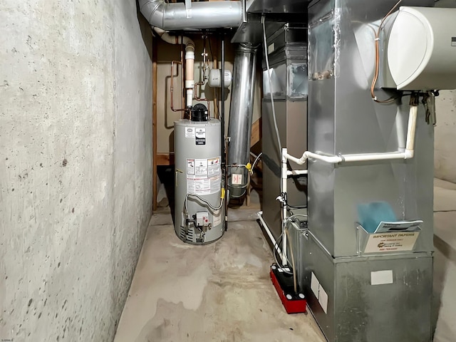 utilities featuring gas water heater and heating unit