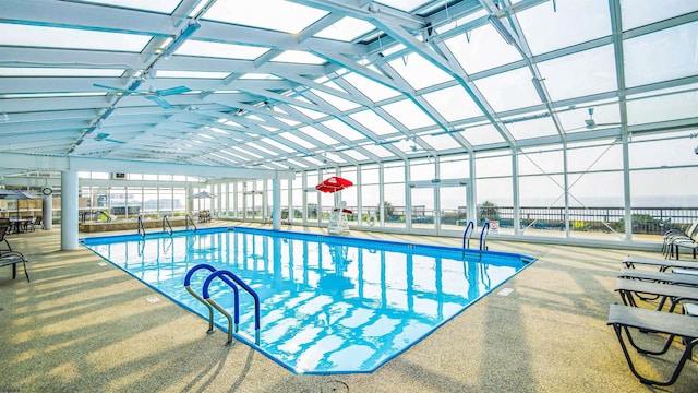 view of swimming pool featuring a patio