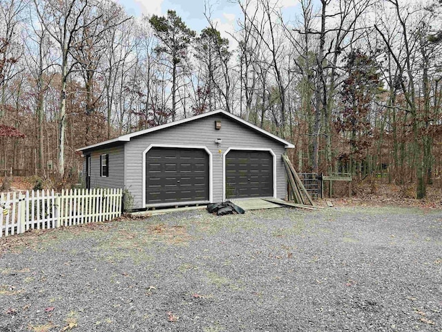 view of garage