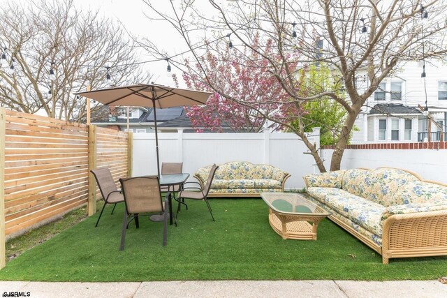 view of patio with outdoor lounge area