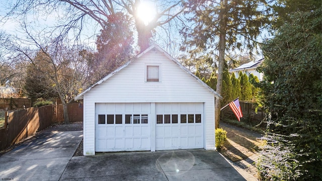 view of garage