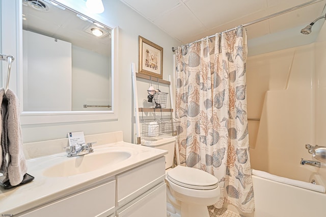 4540 W Brigantine Ave Unit N201, Brigantine, NJ 08203 - bathroom with vanity, toilet, shower / bath combo with shower curtain, and tile patterned flooring