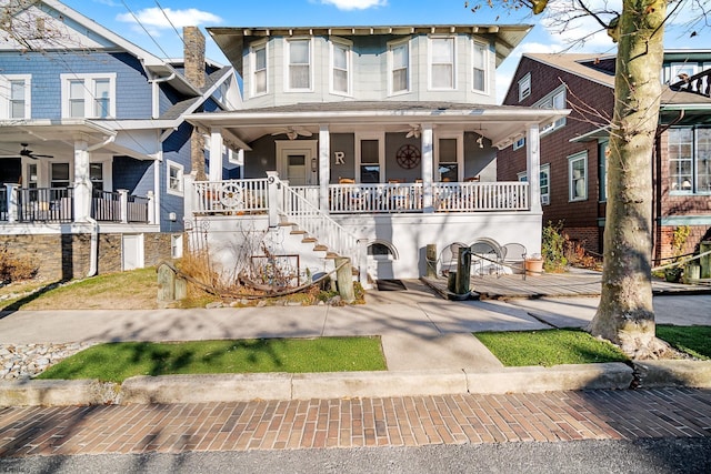 view of front of property with covered porch