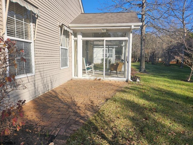 exterior space with a sunroom