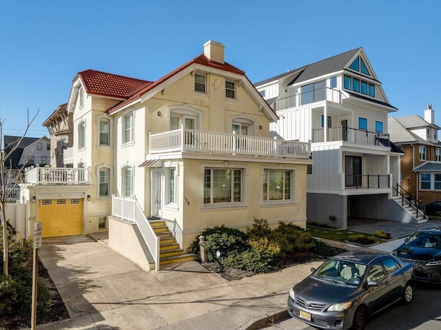 view of building exterior with a garage