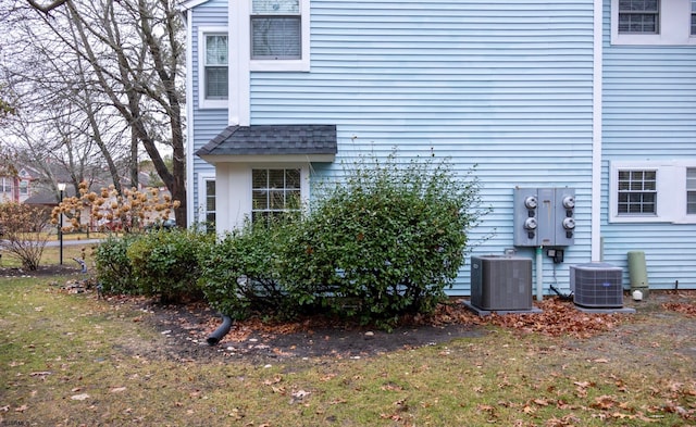 view of property exterior featuring central air condition unit