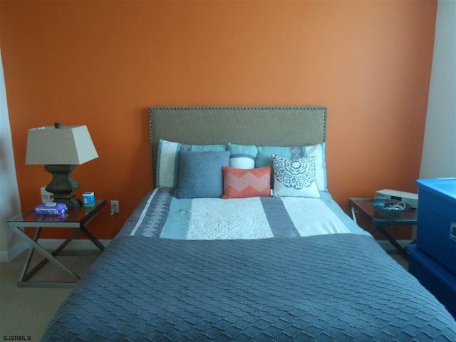 bedroom with carpet floors