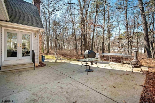 view of patio featuring french doors