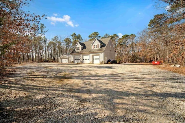 exterior space featuring a garage