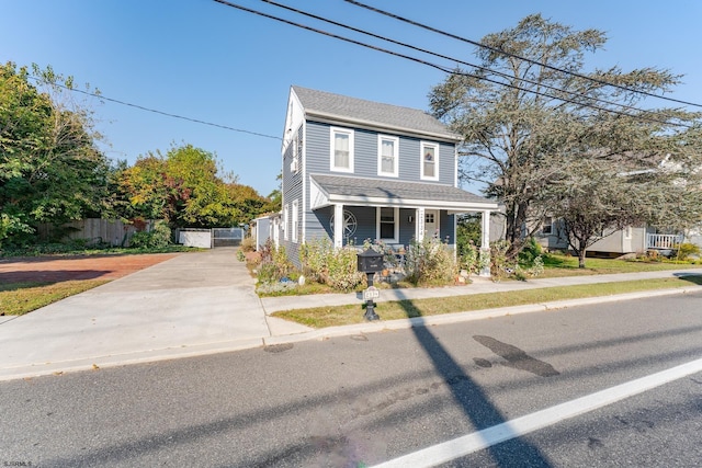 view of front of property with a porch