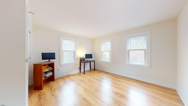 living room with light wood-type flooring