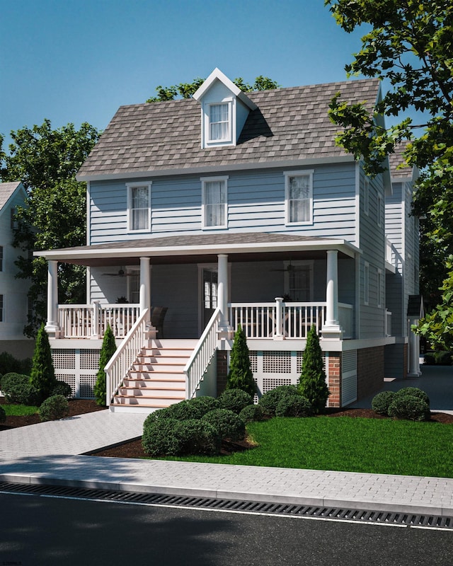 view of front of property with a porch