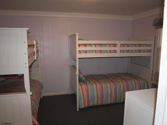 bedroom with ornamental molding