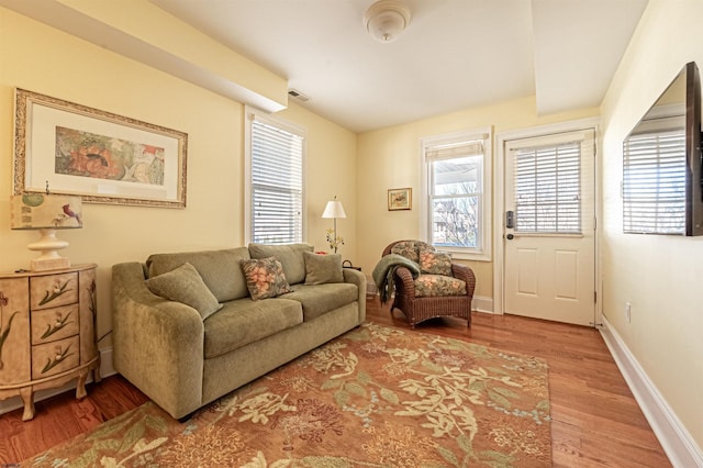 living room featuring hardwood / wood-style flooring