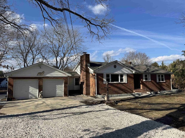 single story home with a garage