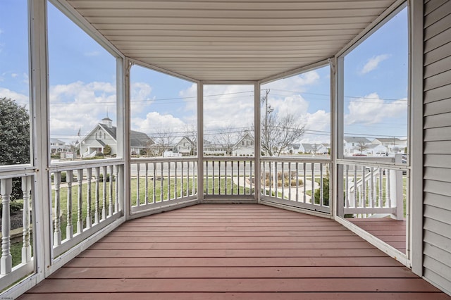 view of unfurnished sunroom