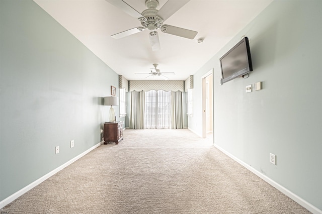 interior space featuring ceiling fan