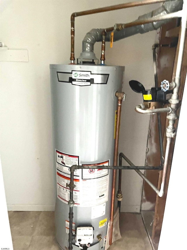 utilities featuring gas water heater