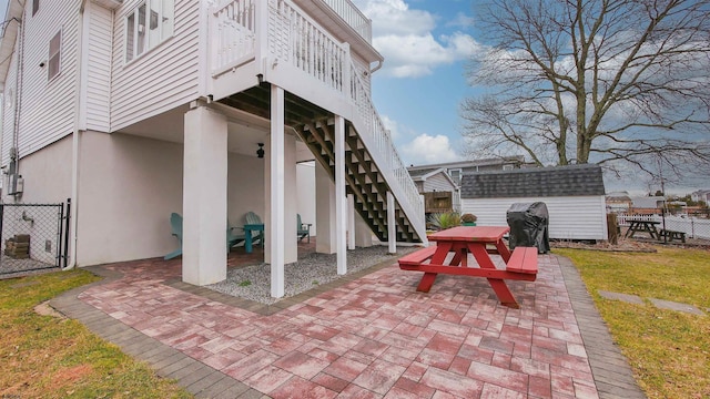 view of patio with a grill