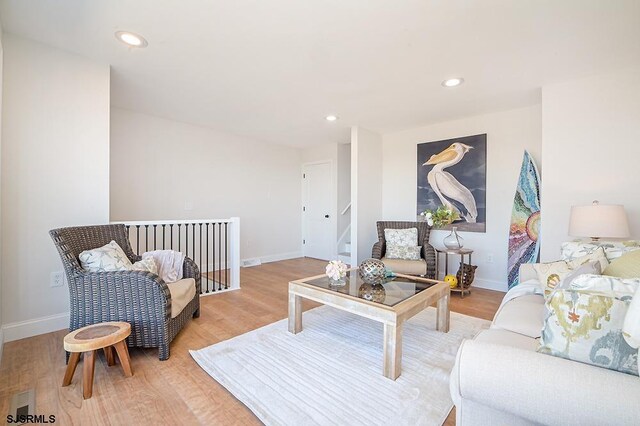 living room featuring wood-type flooring