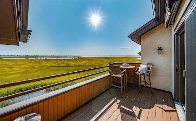 balcony with a water view